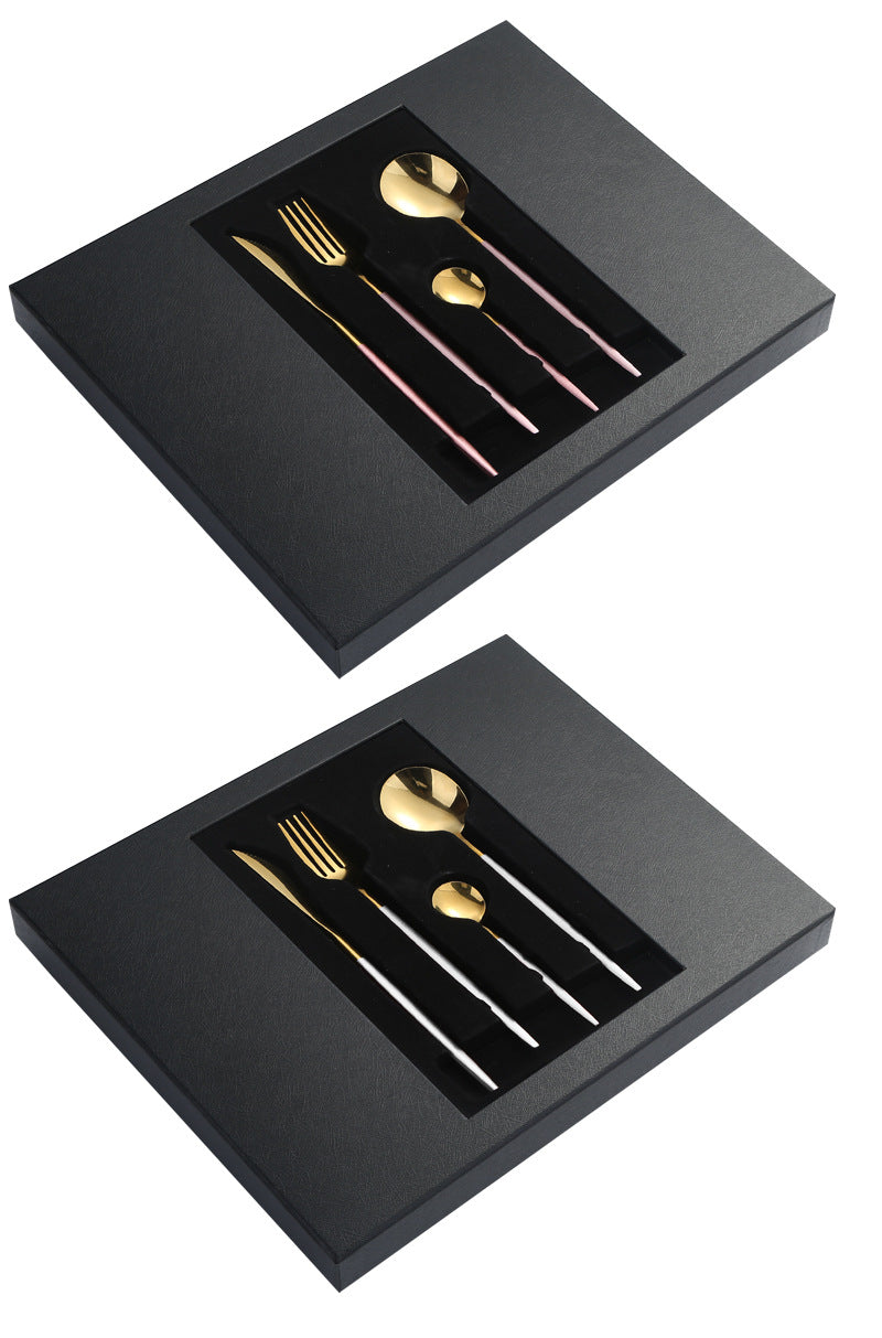 1010Stainless Steel Tableware24Set of Western Cuisine6Steak Knife and Fork Gift Set