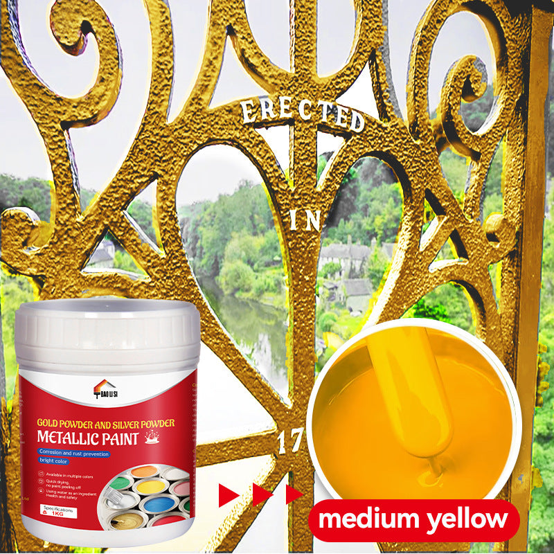Gold and Silver Latex Paint baolisi Iron Art Steel Color Steel Tile Renovation Coating Anti-Rust Industrial Metal Paint