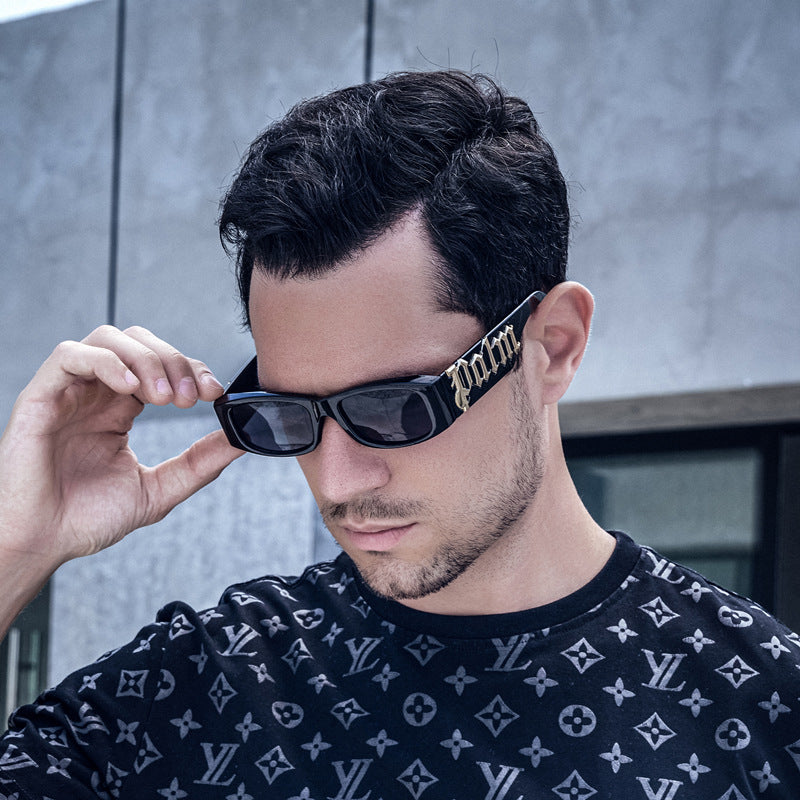 European and American Style Small Frame Sunglasses for Women Wholesale Fashion Wide Leg Sun Protection Sunglasses for Men UV Protection
