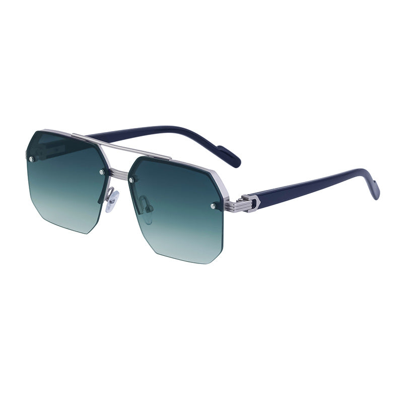 2025New style sunglasses with a high-end feel, European and American half-frame glasses, fashionable sunglasses for women with UV protection sunglasses