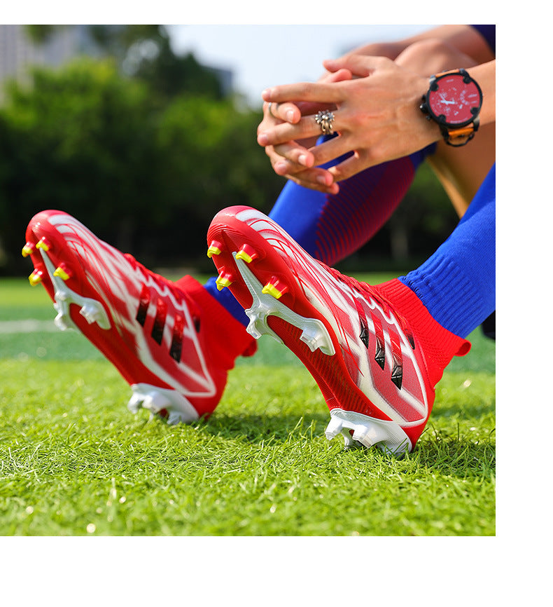 New high-top soccer shoes for men and women AG Spike TF Broken Nail Youth Student Grassland Competition Training Shoes