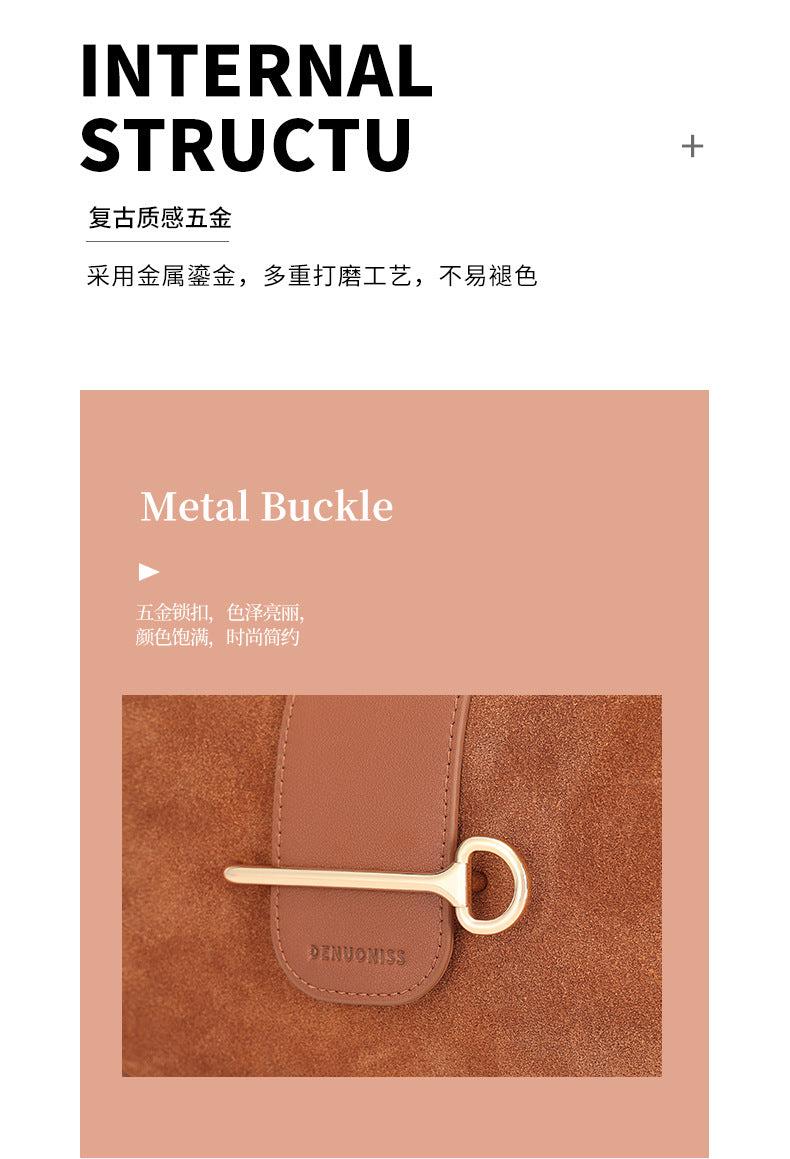 European and American New Style Deer Antler Leather Bag Single Shoulder Underarm Bag Light Luxury Fashion Women's Bag Genuine Leather Crossbody Women's Bag Niche Large Capacity