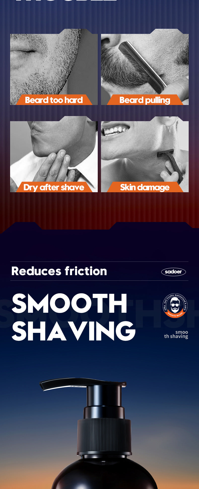 Men's Shaving Gel210ml SADOER Softening Beard  Wholesale