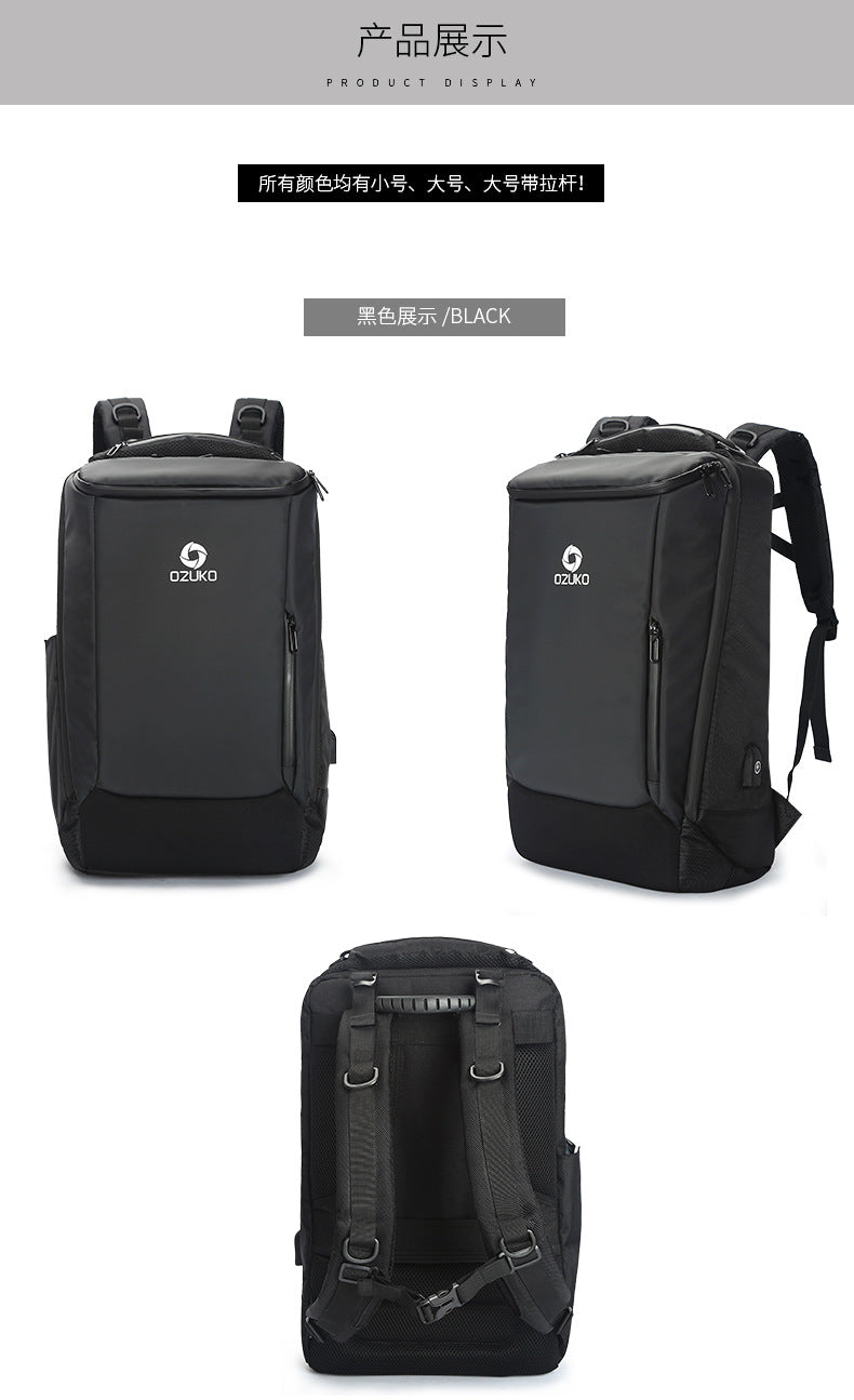 ozuko New business backpack for men, outdoor multifunctional travel bag, waterproof1715-inch Laptop Backpack