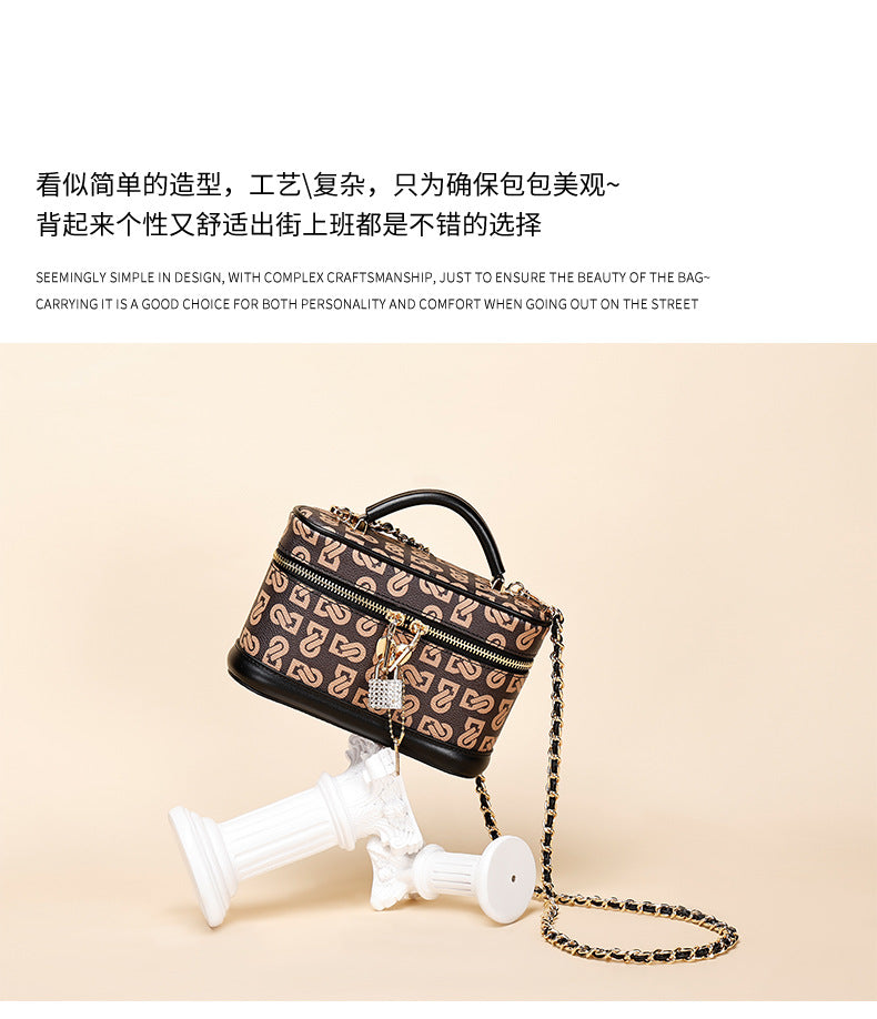 European and American Retro Printed Chain Small Square Bag Trendy Crossbody Women's Bag Niche Versatile Shoulder Handbag Women's Manufacturer