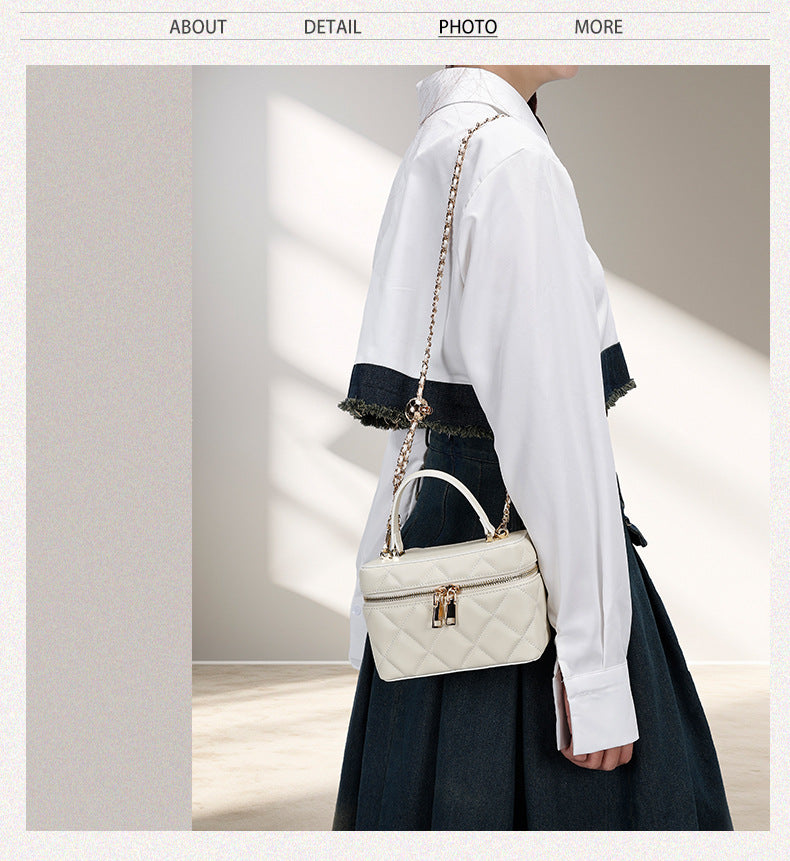 Korean Style Fashion Handbag for Women New Simple Embroidery Small Square Bag2024Spring and Summer Trendy Crossbody Bag