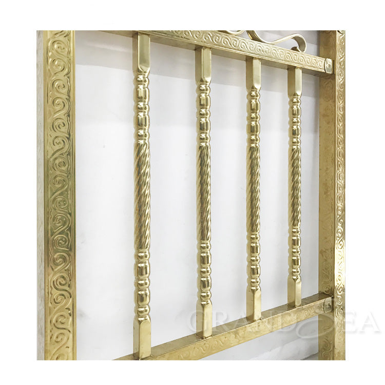 Ornamental Balustrade Luxury Type Casting Brass Gold Stair Handrails