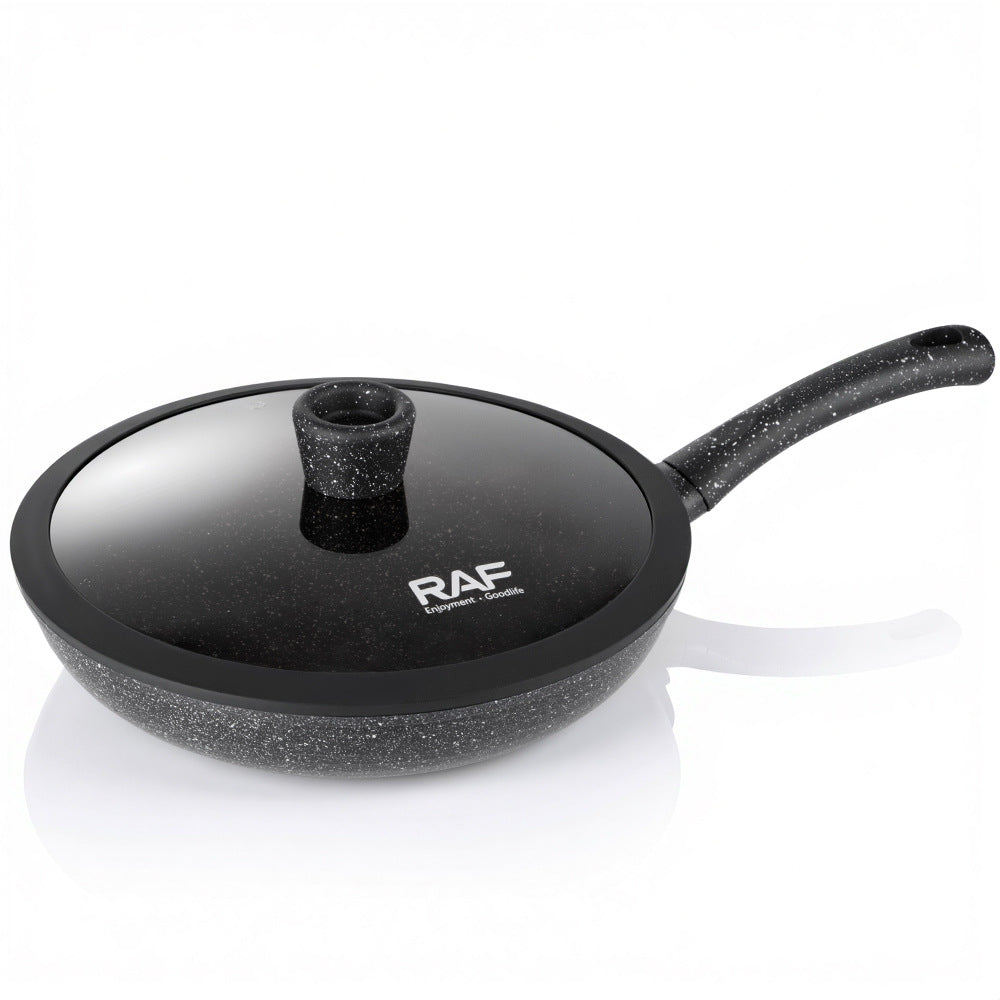 RAF Hot Sale Non-Stick Pan Ceramic  Inside and Out Flat Bottom Cooking Pan Universal Stove Cookware Set Ten-Piece Set