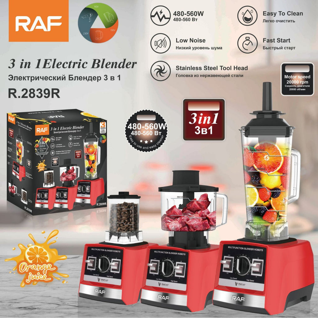 RAF European Standard Multifunctional 3-in-1 Juicer Household Food Processor Meat Grinder Grinder Mill