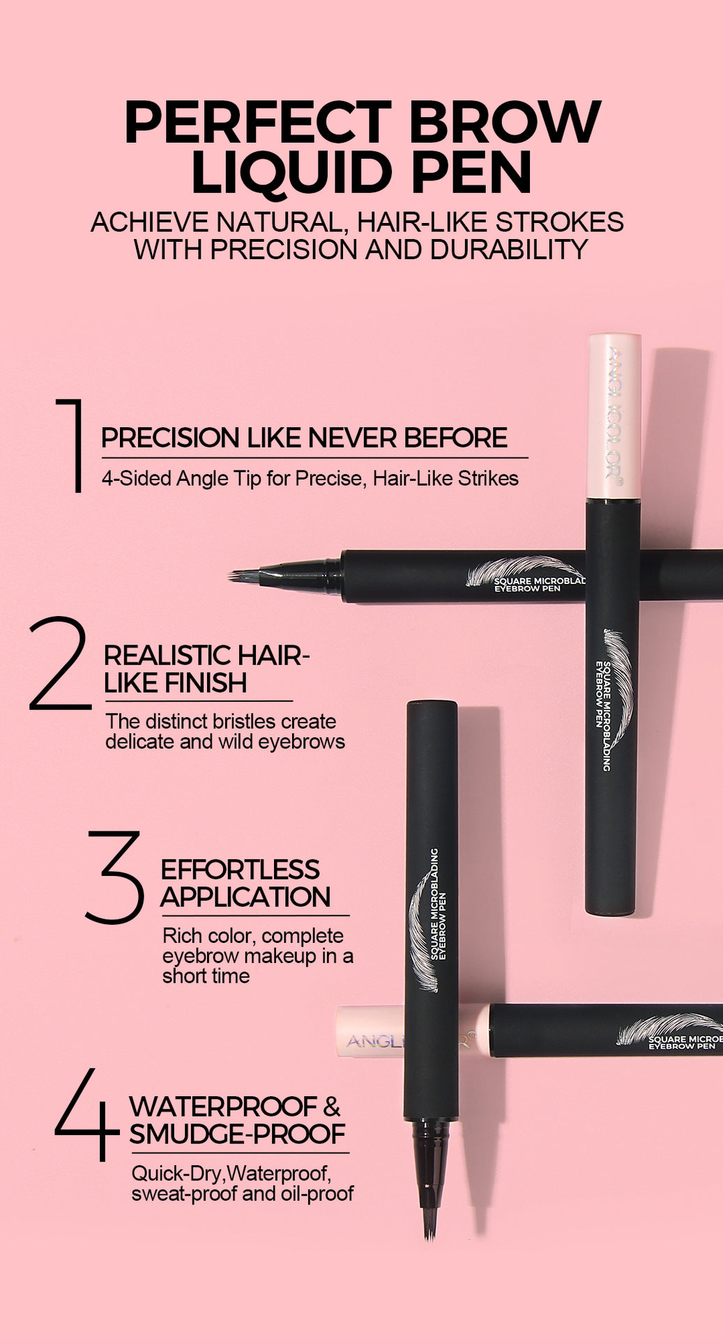 Four-Prong Eyebrow Pencil Wild Eyebrow Waterproof Smudge-Proof Four-Claw Split Liquid Eyebrow Pencil
