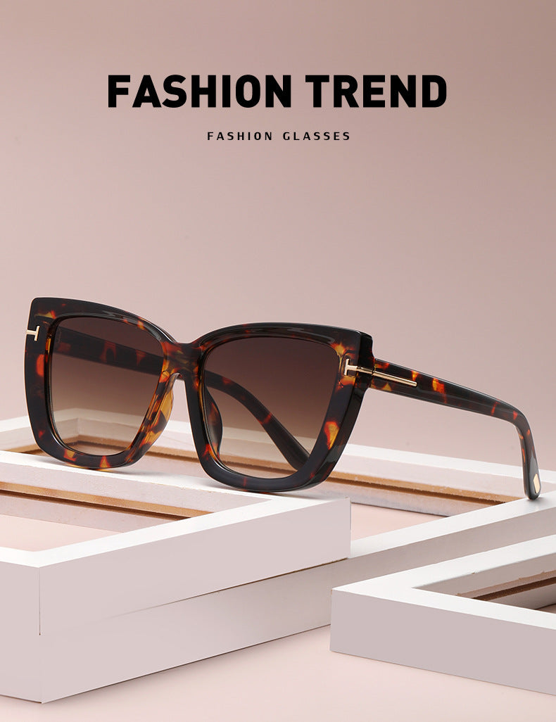 European and American Fashion Cat Eye Sunglasses for Women with High-end Feel Korean Style T Fashionable Sunglasses for Women Wholesale