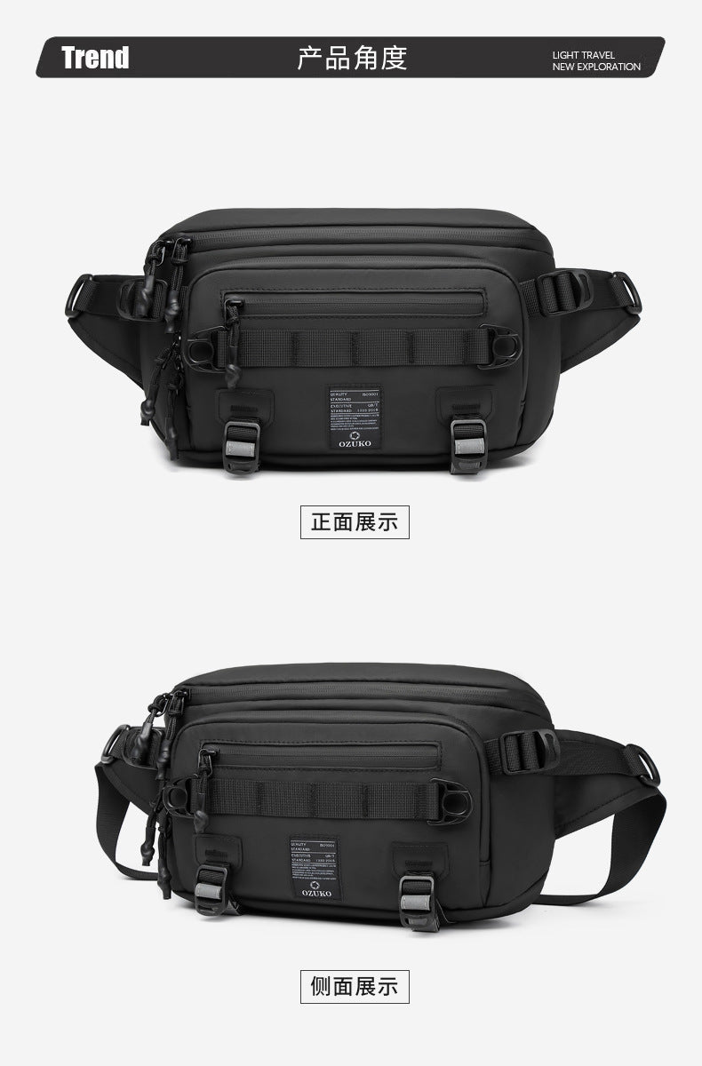 Men's Waist Bag Trendy Brand Crossbody Bag High-end Chest Bag Multi-functional Outdoor Portable Waterproof Men's Shoulder Bag
