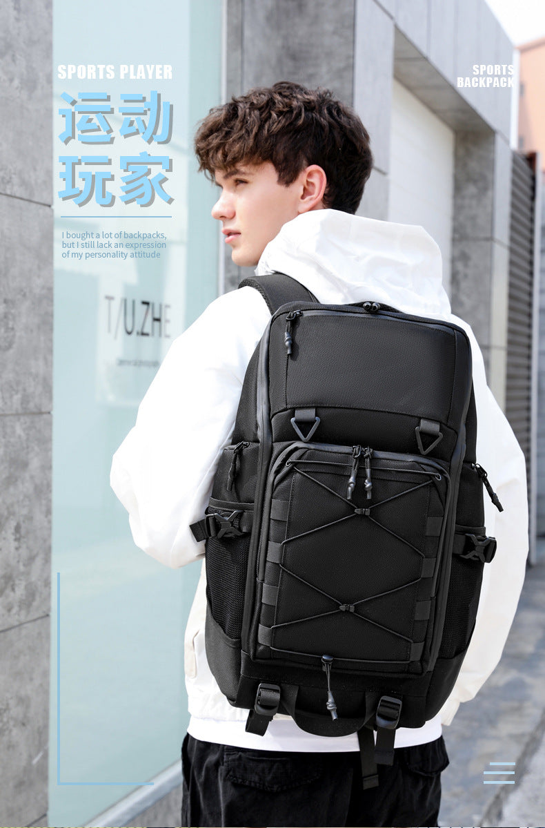 OZUKO Travel Backpack Men's Large Capacity Waterproof Outdoor Mountaineering Computer Backpack Camouflage Commuting School Bag