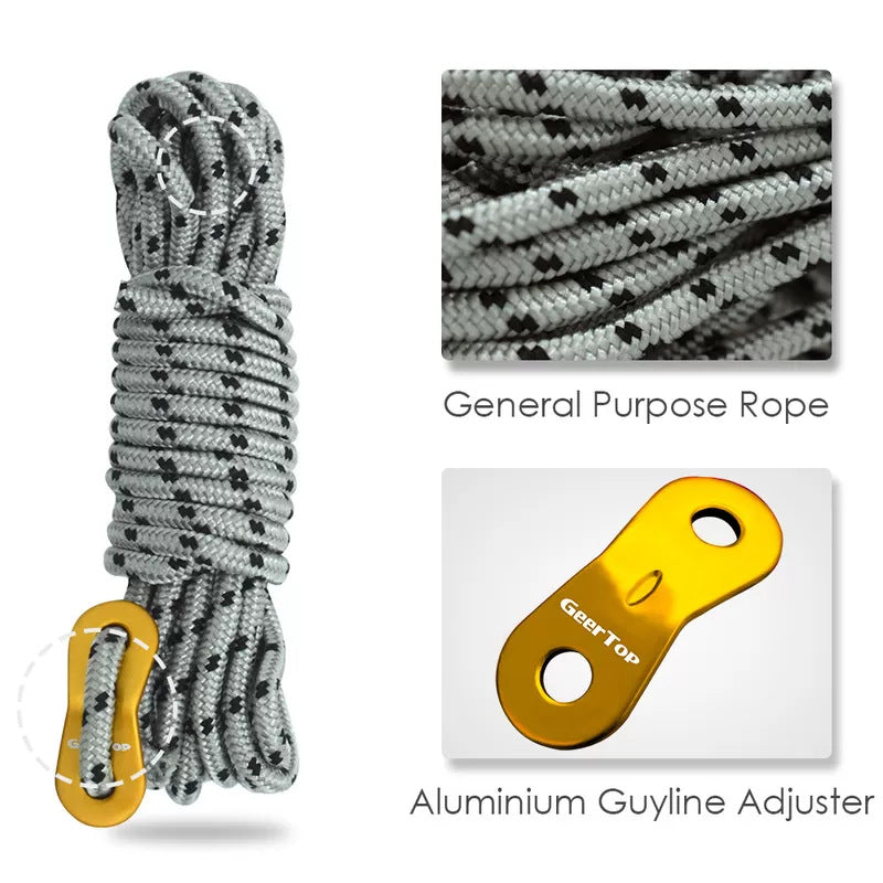 Outdoor camping tent accessory reflective guy ropes5MM Canopy Fixed Windproof Drawstring Clothesline Canopy Wind Rope6Strip