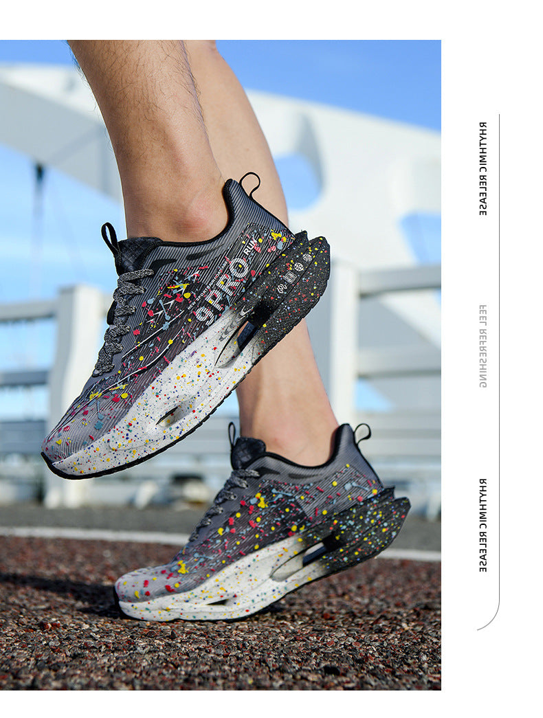 Autumn New Red Rabbit9Fluorescent Parent-Child Comfortable Sports Shoes High Elasticity Really Soft Sole Carbon Plate Wear-Resistant Running