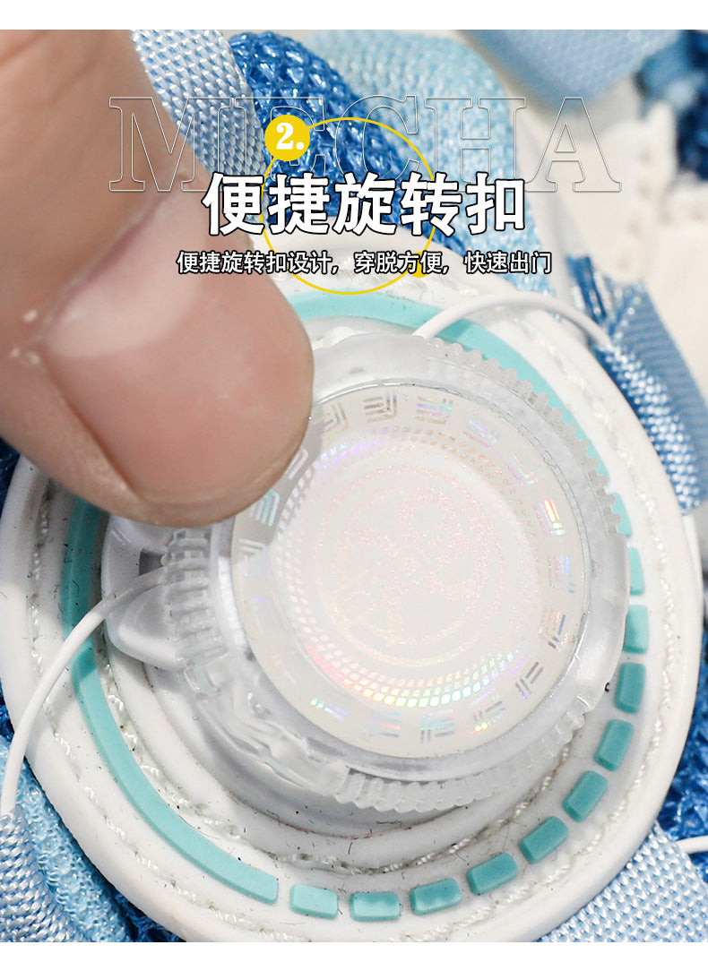 Chinese Style Girls' Shoes2025Autumn New Mesh Breathable Running Sports Shoes Children's Anti-Slip Wear-Resistant Basketball Shoes