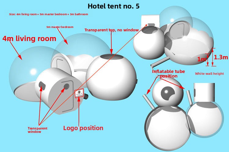 Inflatable Bubble House Outdoor Scenic Spot Check-in Festival Decoration Tent Manufacturer Sunshade Starry Sky Room Bubble House