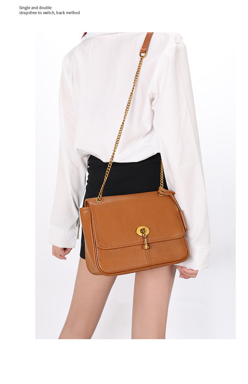 Vintage Casual Fashion High-End Single Shoulder Bag New Melad Chain Bag Autumn Winter Simple Commuter Crossbody Women's Bag