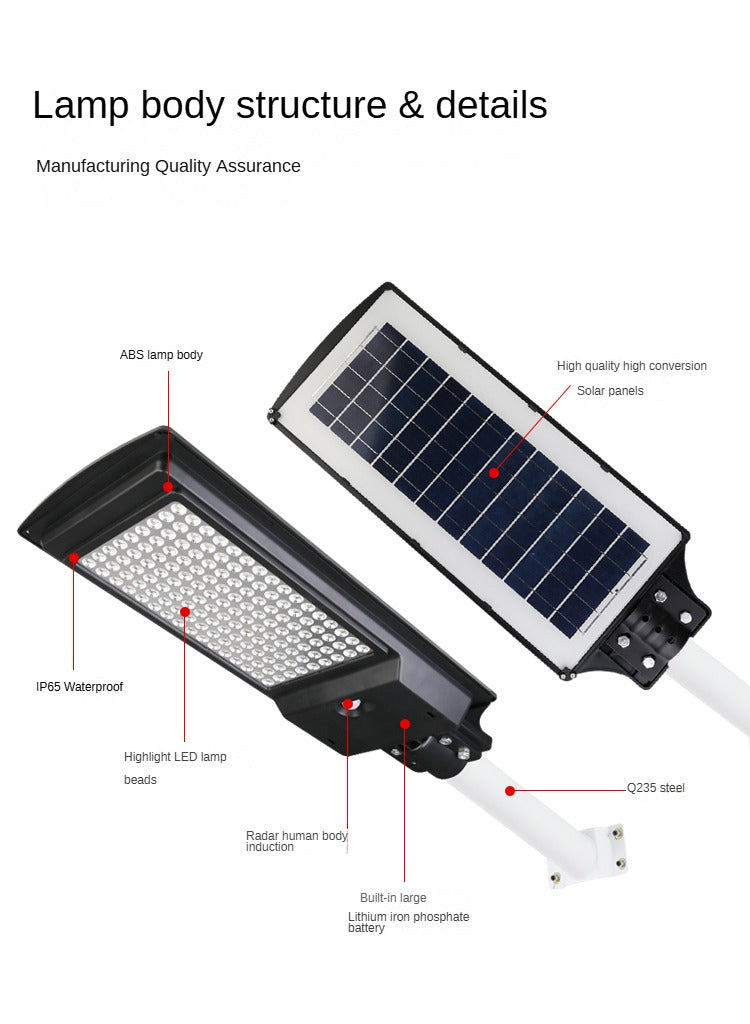 Professional Energy-Saving Waterproof Integrated Street Intelligent Human Sensing 200W Led Solar Street Light