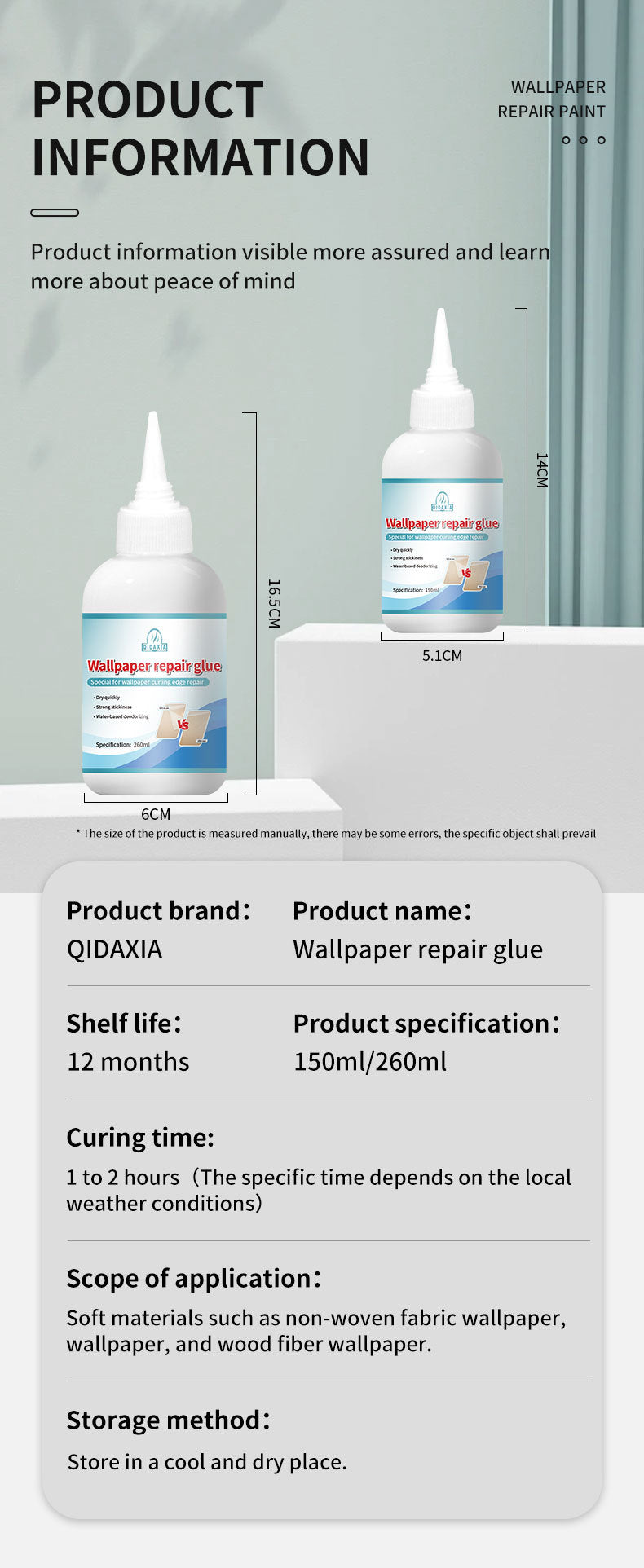 Repair Glue for Spring Festival Couplets, Wallpaper Glue, Wall Fabric, Wallpaper Cracks, Bubbles, and Edges, Home Use Wallpaper Repair Glue