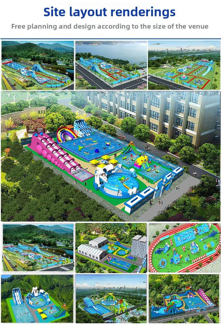 Inflatable Water Park Slide Equipment Manufacturer Elephant Panda Combination Large Frame Swimming Pool Children's Amusement