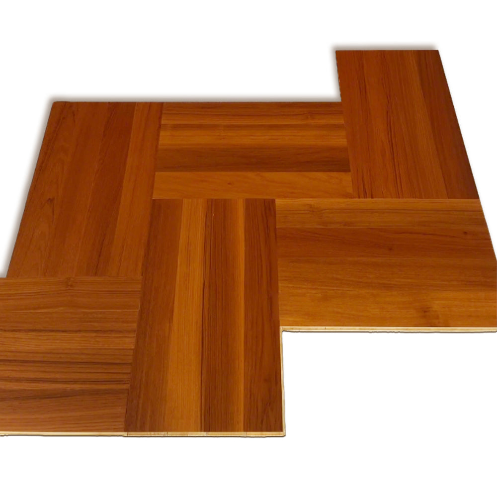 Premium Engineered Teak Wood Flooring Three Layer Waterproof Design for Outdoor Park Use Natural Grain Pattern Click Lock