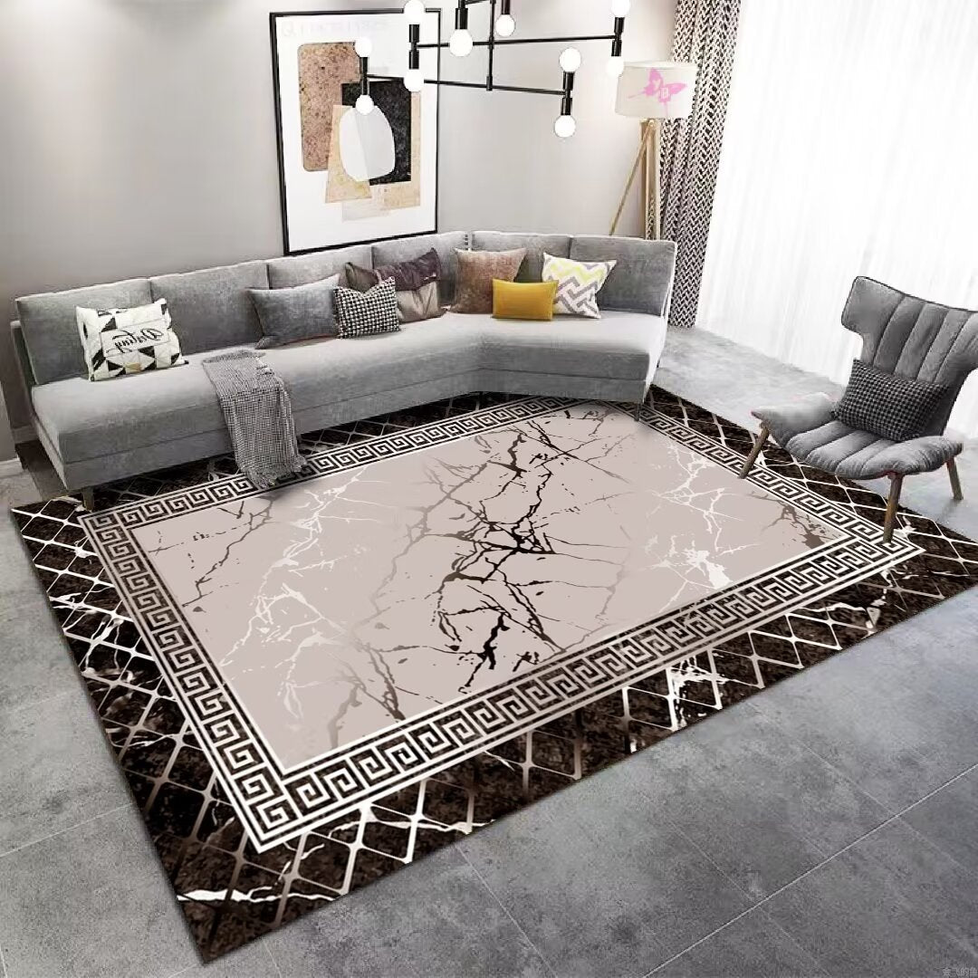 Living Room Carpet Stain-Resistant Easy Care Light Luxury Sofa Coffee Table Rug Home Use All-Season Crystal Velvet Bedside Warm Blanket