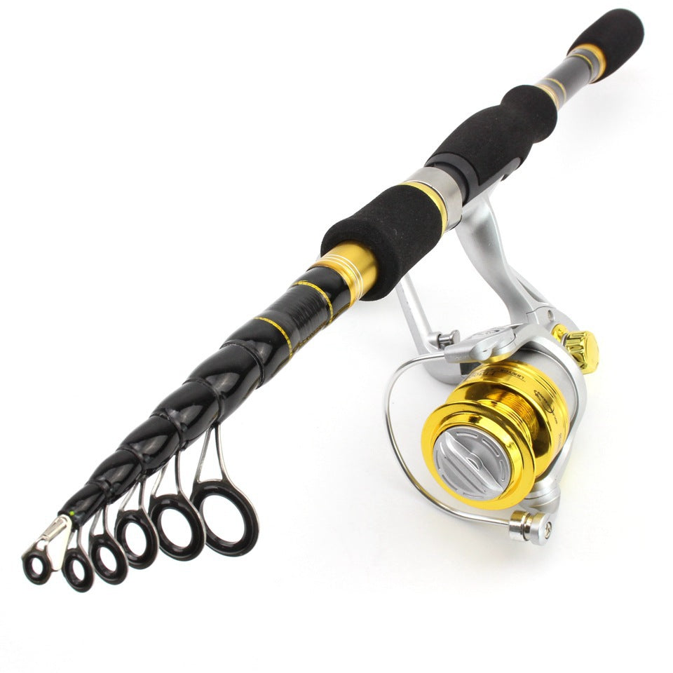 Short Section Retractable Lure Rod Carbon Fiber Ultra Short Hard Adjustable Fishing Rod FBA Overseas Warehouse Fishing Gear