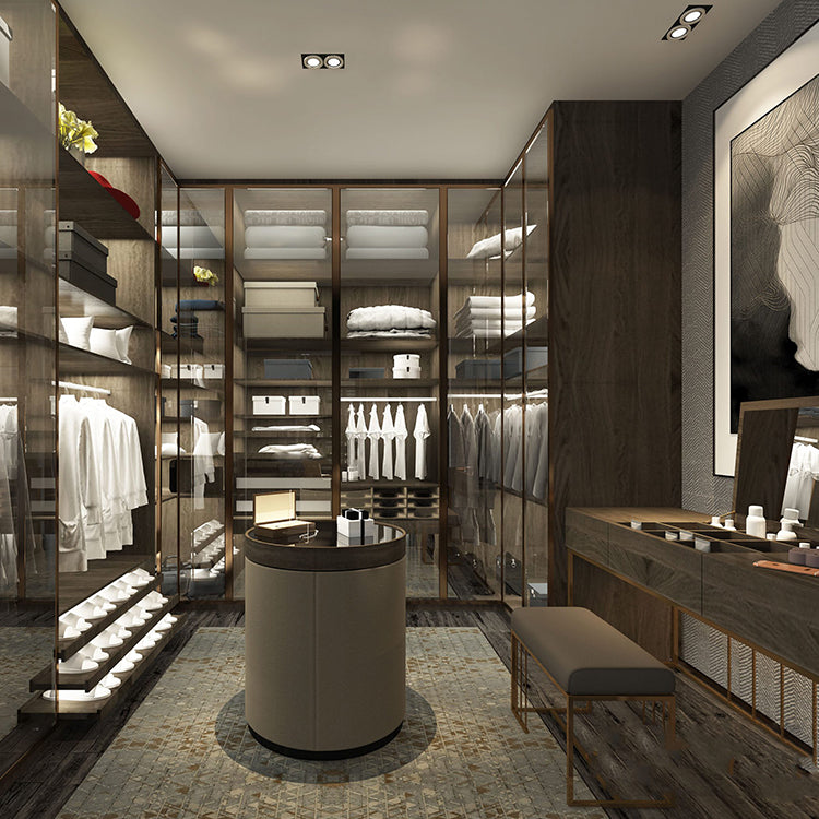 Best Selling in 2024 Luxury Bedroom Wall Wardrobe Design Custom Glass Door Wardrobe Bedrooms Walk in Closet