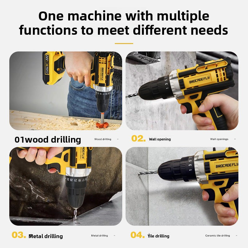 Electric Drill Hardware Tool Set Repair Tools Multi-Functional Electric Drill Impact Drill Electrician Complete Set