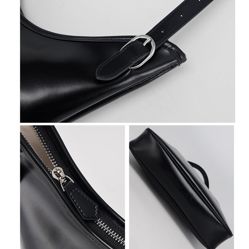 New2024Korean Style Underarm Women's Bag Versatile Design Cowhide Single Shoulder Bag Large Capacity Tote Bag