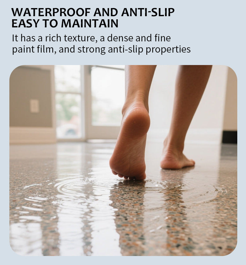 Epoxy Color Sand Self-Leveling Floor Paint Cement Tile Floor Wear-Resistant Non-Slip Imitation Marble Pattern Floor Paint Manufacturer
