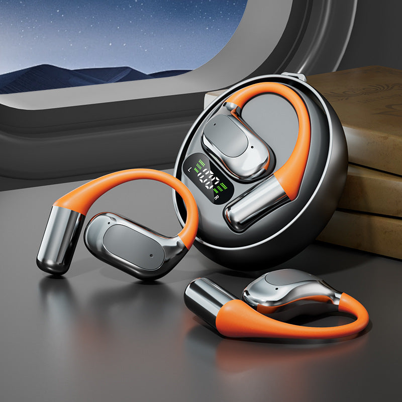 New M113Rotating Small Coconut Ball Dual Ear Noise Cancelling Wireless Bluetooth Earphones Air Bone Conduction Ear Hook Waterproof Sports