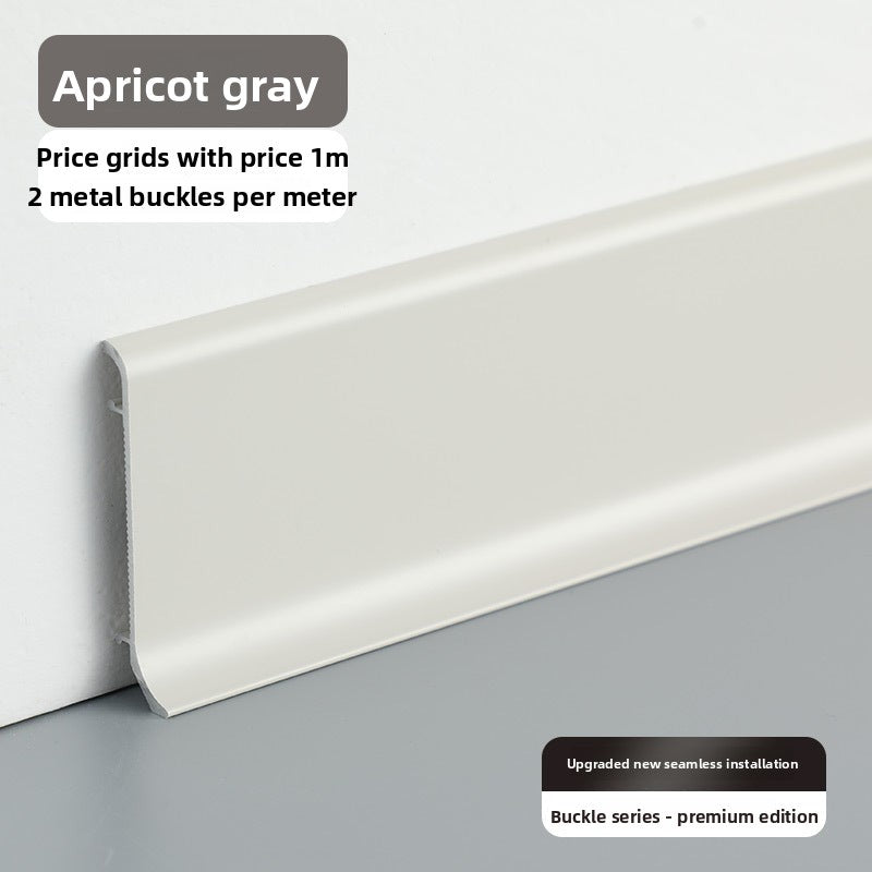 Aluminum alloy skirting board, ultra-thin cream-style baseboard decorative line, curved light-luxury metal snap-on skirting board