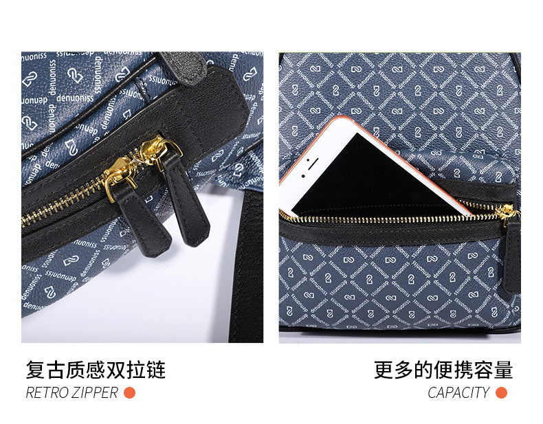 Trendy Fashion Bag for Women New Printed Handbag Retro Personality Stylish Color-Block Simple Shoulder Bag for Women