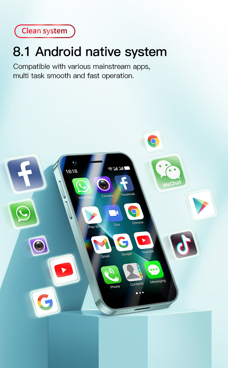 MINF8promax Mini Smart Small Phone3.0Screen3G Network Android Foreign Language