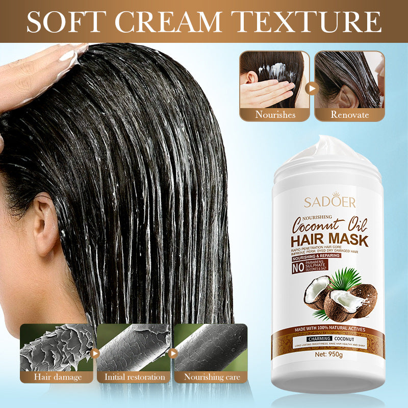 Coconut Nourishing Hair Mask950g SADOER Smooth and Fluffy Hair Conditioner  Wholesale