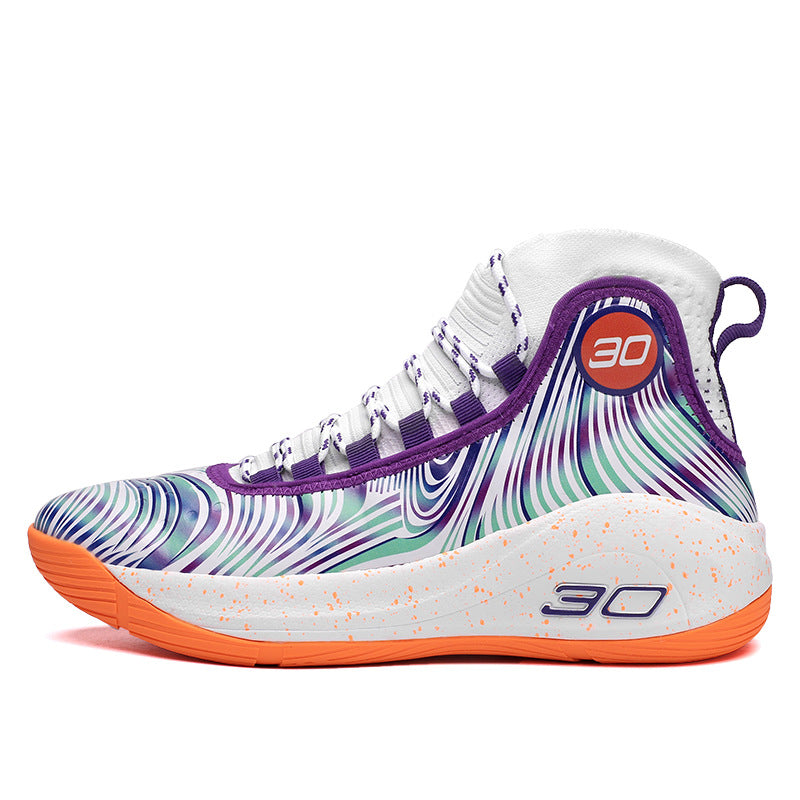2025New Youth Support Shock Absorption Wear-Resistant Non-Slip Sports Shoes Men's fashion Soft and plaid Basketball Shoes