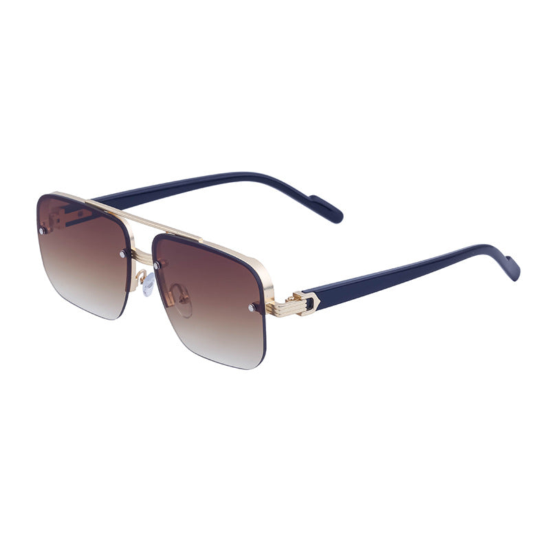 2025New Fashion Half-Frame Cut Edge Sunglasses for Women, High-End Driving Sunglasses for Men, Wholesale Glasses
