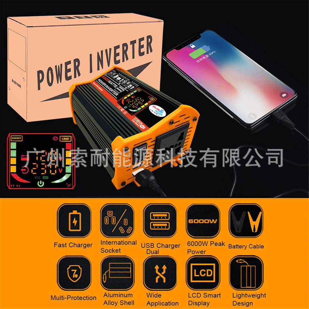Automobile and Motorcycle Parts Car Inverter Power Supply500W Car Charger Adapter12V Turn110V/220V Vehicle Inverter