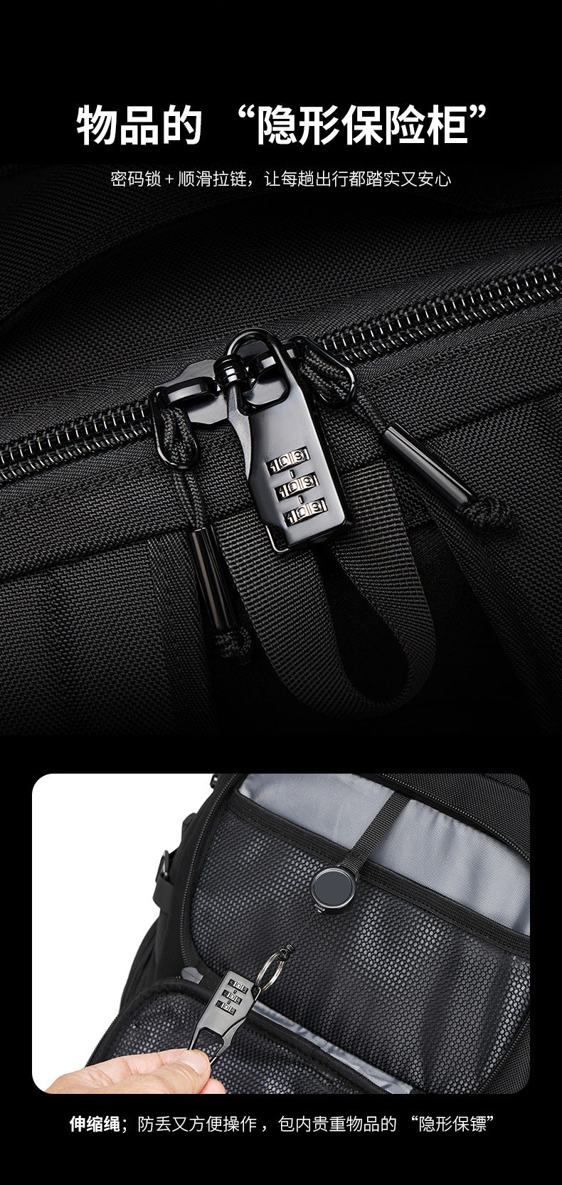 ozuko Business Backpack Men's Large Capacity Waterproof Computer Bag15.6Men's Commuter Backpack with High-End Feel