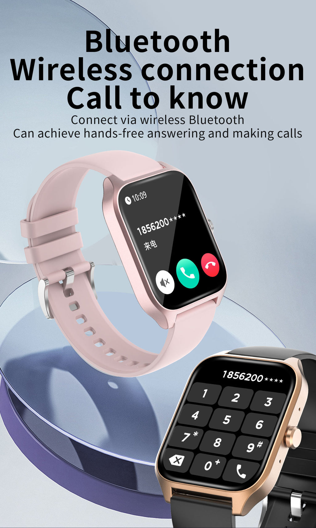 G109Smart Watch1.83inch Bluetooth call, step counting, blood oxygen, sleep monitoring, outdoor sports waterproof