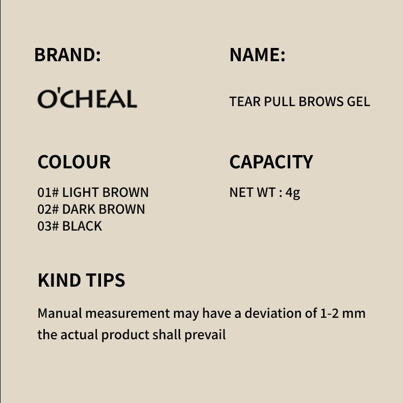 Ouqianya Peel-off Eyebrow Dye Cream Waterproof Sweatproof Long-lasting 3D One-line Eyebrow Packaging