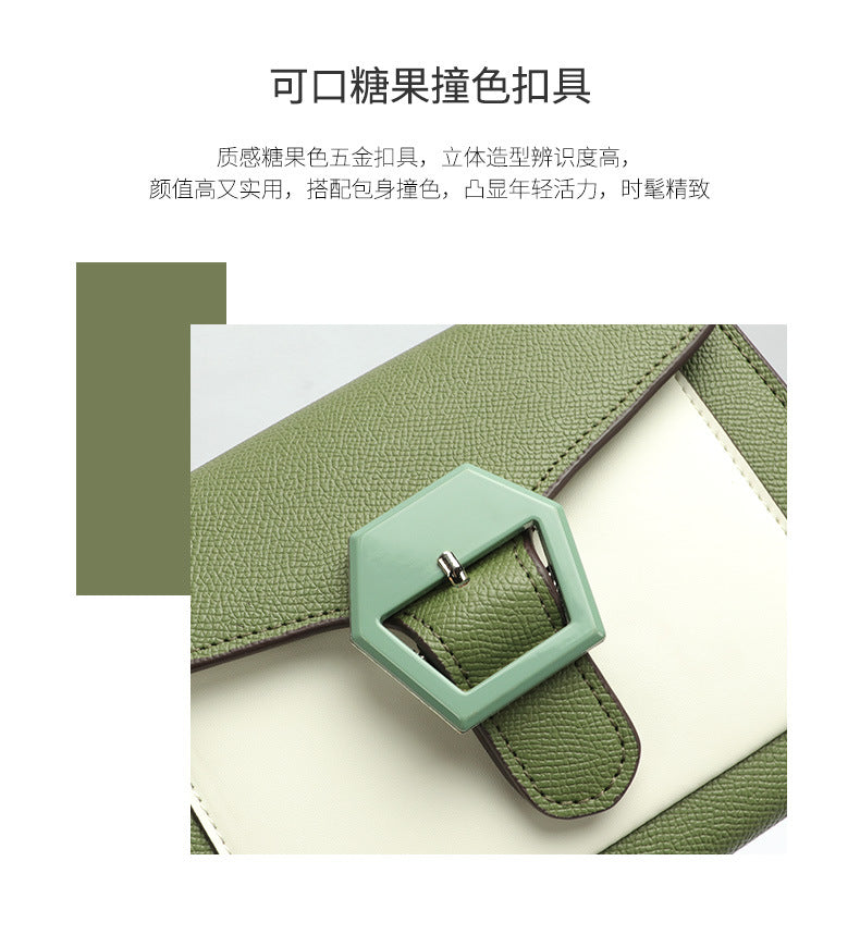 Fashion Color-Block Handbag Shoulder Bag for Women Textured Versatile Design Crossbody Kelly Bag for Daily Commute