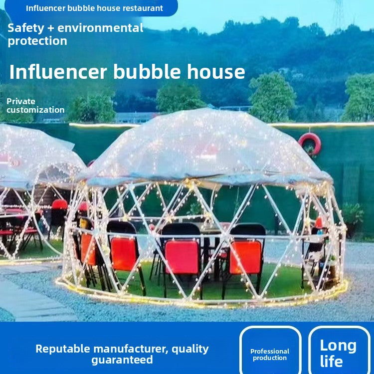 4Transparent Tent Hotel Scenic Spot Dome Starry Sky Tent Camp Round Ball-shaped Famous Accommodation Bubble House Starry Sky Room