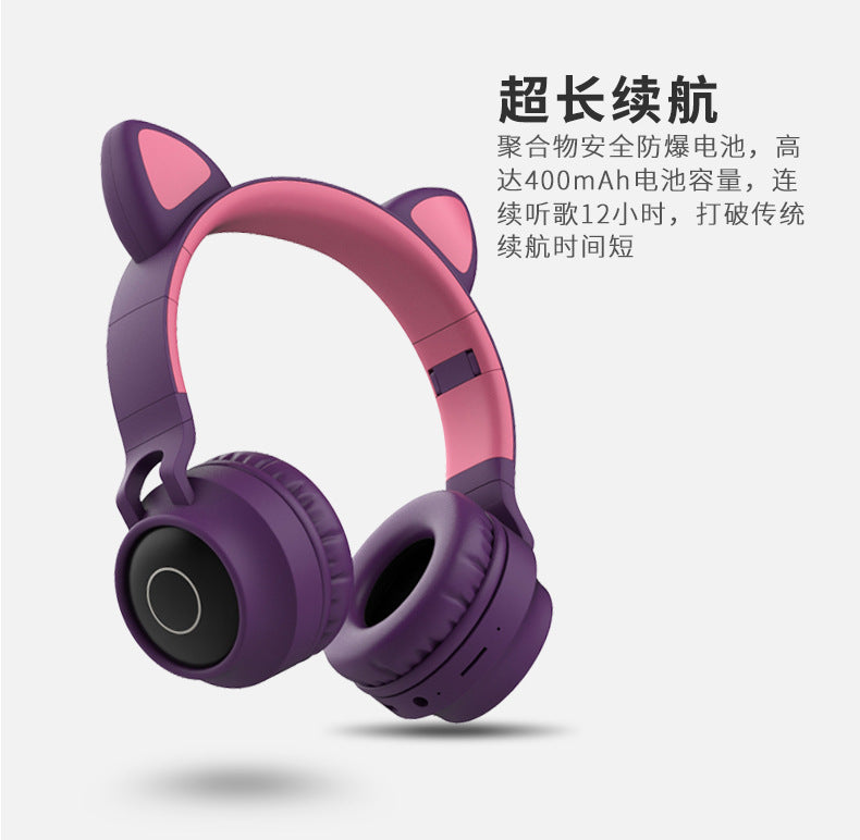 Hot-selling Wireless Bluetooth Cute Over-ear Headphones with Long Battery Life