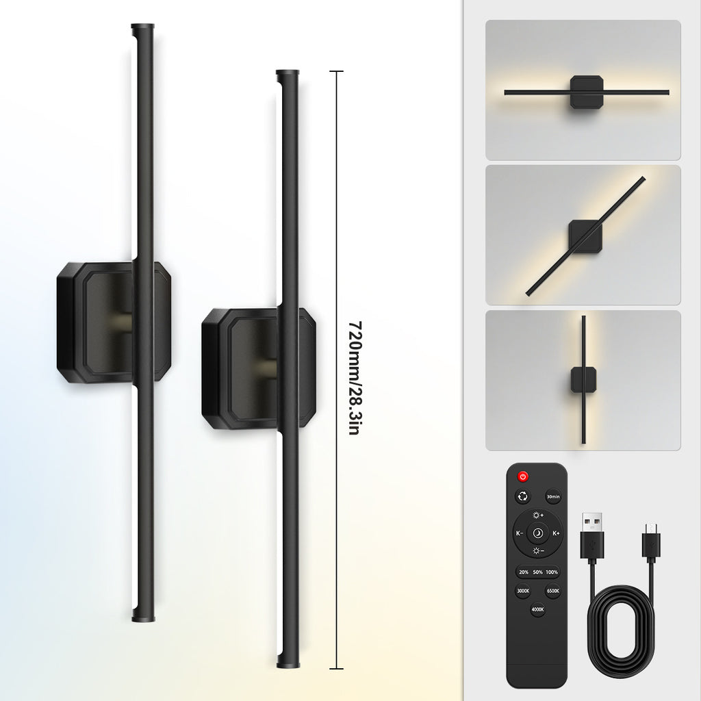 Rechargeable Two-tone Wall Lamp Indoor Wall Lamp Bedroom Bedside Wall Lamp Staircase Wall Lamp No Wiring Wall Lamp Long Strip Wall Lamp