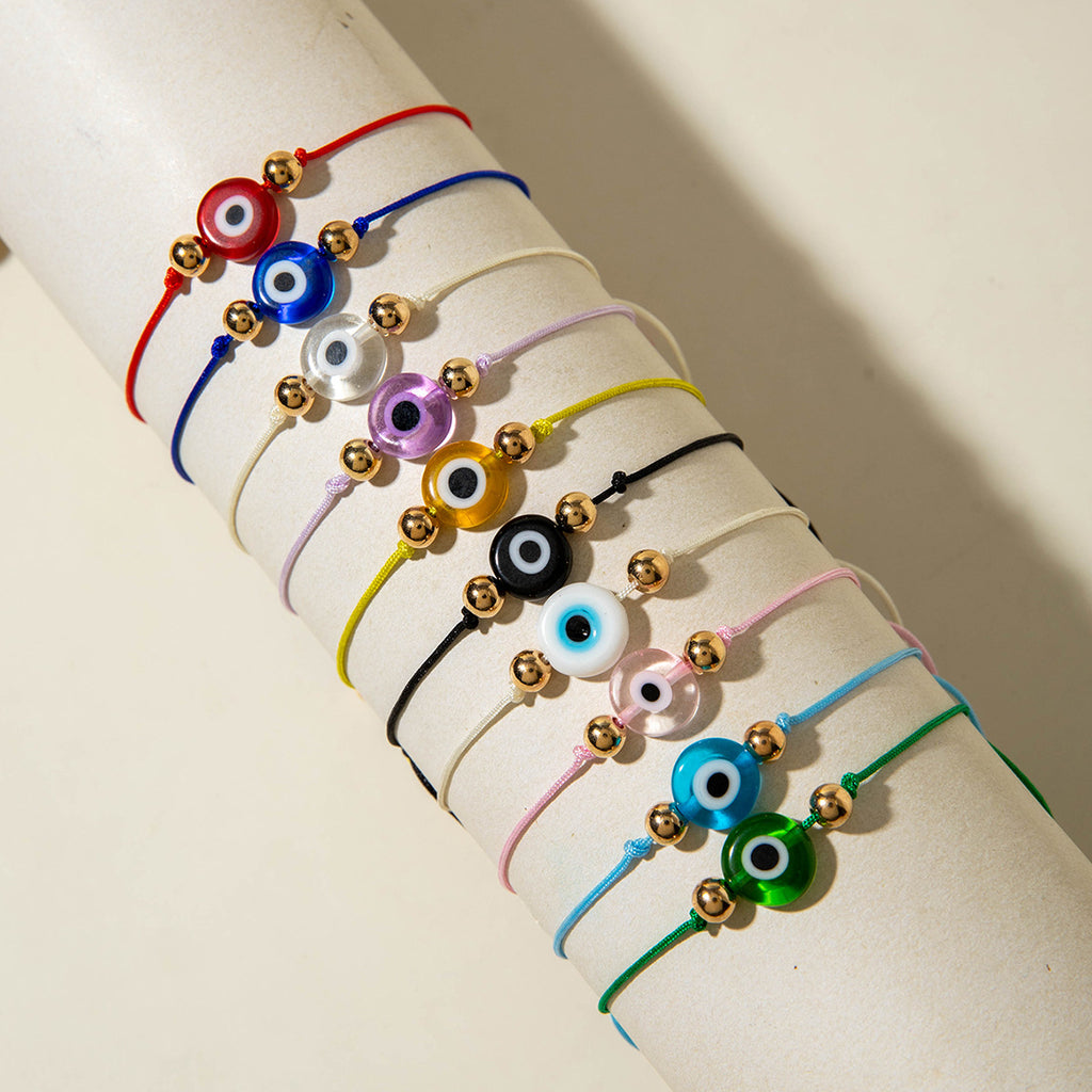 European and American Style Bracelet Colorful Devil's Eye Beaded Bracelet Simple Glass Eye Bracelet Wholesale