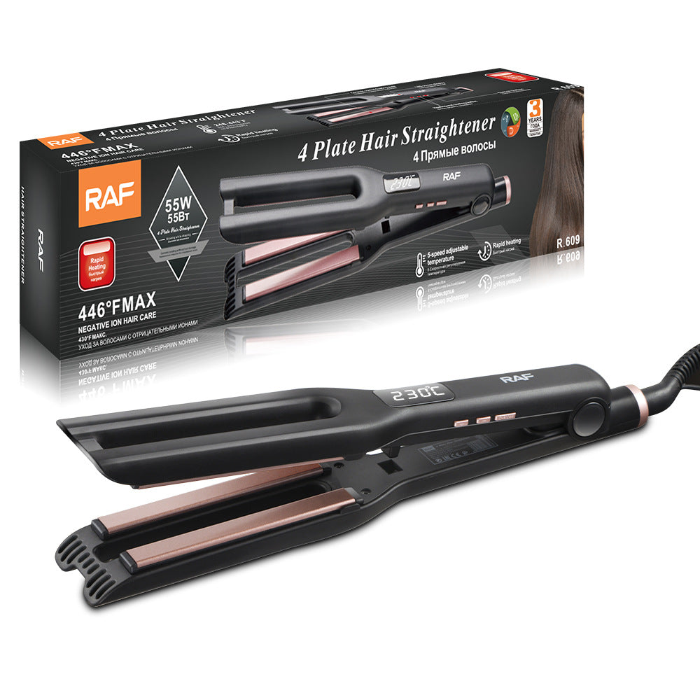RAF  Portable Hair Curler Dormitory Home Fluffy Straight Hair Heating Clip Board Easy To Carry Multi-Functional Curling Iron