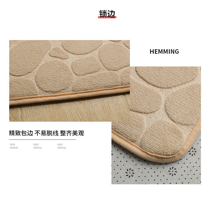 Striped Quilted Coral Fleece Floor Mat Manufacturer Wholesale Bathroom Mat Dropshipping Carpet